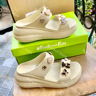 [Full Box] Cross Đế Cao 7CM - Cross Sandal Nữ Đế Cao, tặng kèm sẵn Charm 3D gắn dép