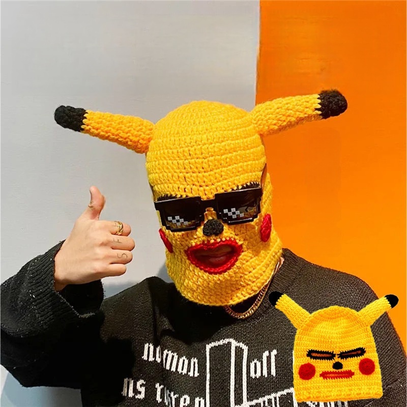 Mặt nạ hóa trang Pikachu, mặt nạ Pikachu, đạo cụ cosplay halloween hóa trang cosplay Halloween