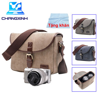 Túi đựng máy ảnh thời trang cao cấp CHANGXINH TT105, tặng khăn lau lens
