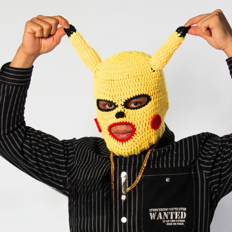 (Hỏa Tốc HCM) Mũ Len Pikachu cho người lớn/ Mặt nạ hóa trang Pikachu/ Mặt nạ Pikachu đạo cụ cosplay 