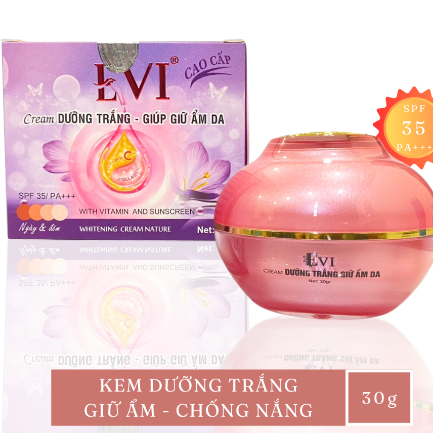 Kem Evi dưỡng trắng giữ ẩm da Cream evi hồng chống nắng thế hệ mới 30g