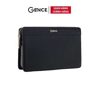 Clutch Da Hàng Hiệu Ví Nam Cầm Tay Công Sở GENCE HT11 Da Bò Cao Cấp Màu Đen
