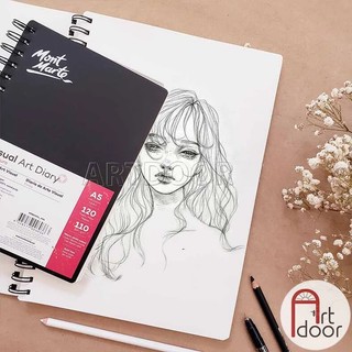 [ARTDOOR] Sổ vẽ chì MONT MARTE Visual Art mỏng 110gsm (vân mịn) - SỔ A6 Đúng (60 tờ) - [xả kho]