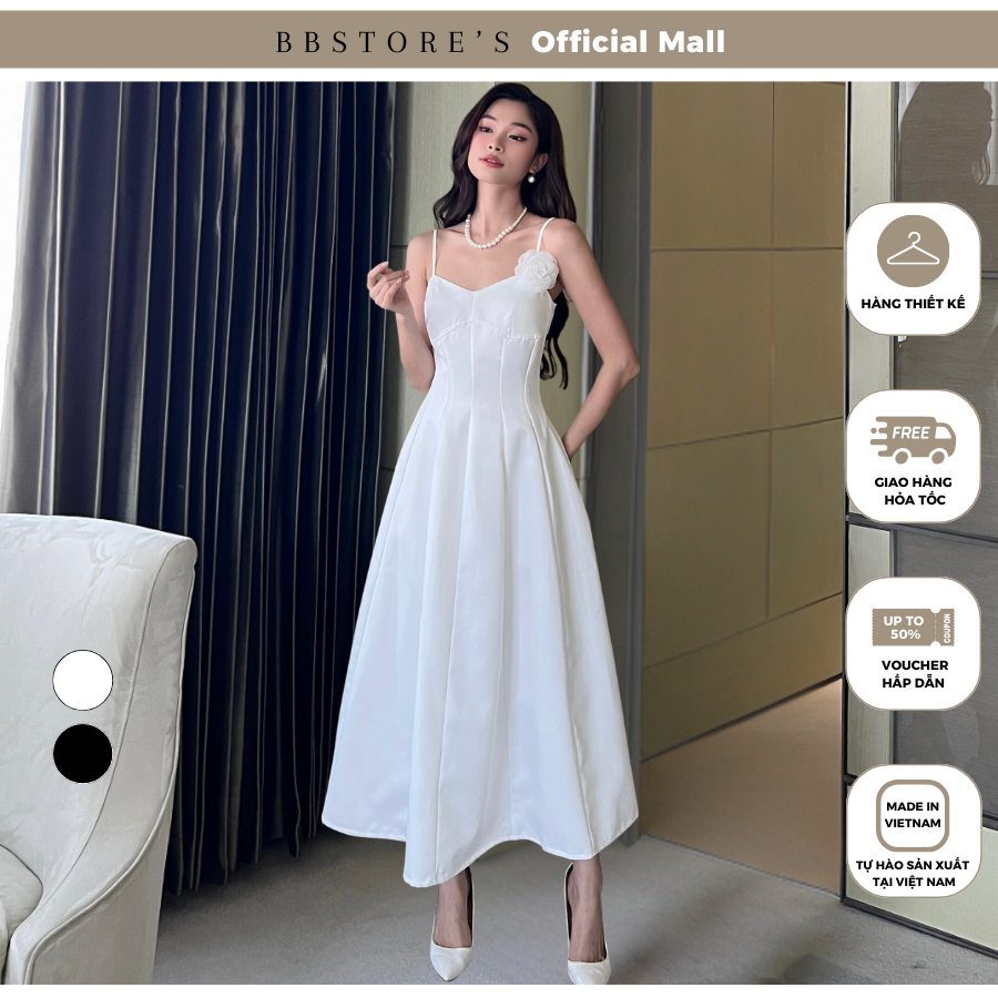 Đầm Xòe Hai Dây Dáng Dài Dự Tiệc Sang Trọng (không kèm tag hoa) BBSTORE'S - D2789