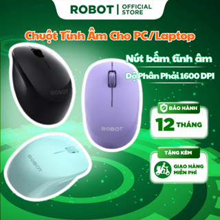 Chuột Không Dây 2.4GHz ROBOT M210S Chuột Tĩnh Âm Tặng Kèm Pin Phù Hợp Cho PC/Laptop