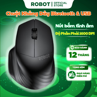 Chuột Không Dây Bluetooth & USB Nano 2.4 GHz  ROBOT M350 Tĩnh Âm  - Độ Phân Phải 1600 DPI