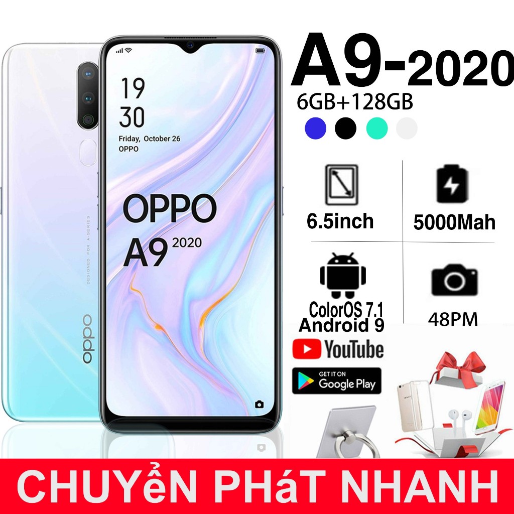 【Bảo hành một năm】 Mới Điện thoại Oppo A9 6GB/128GB nguyên đẹp keng kèm Gửi toàn bộ hộp Chiến mọi ga