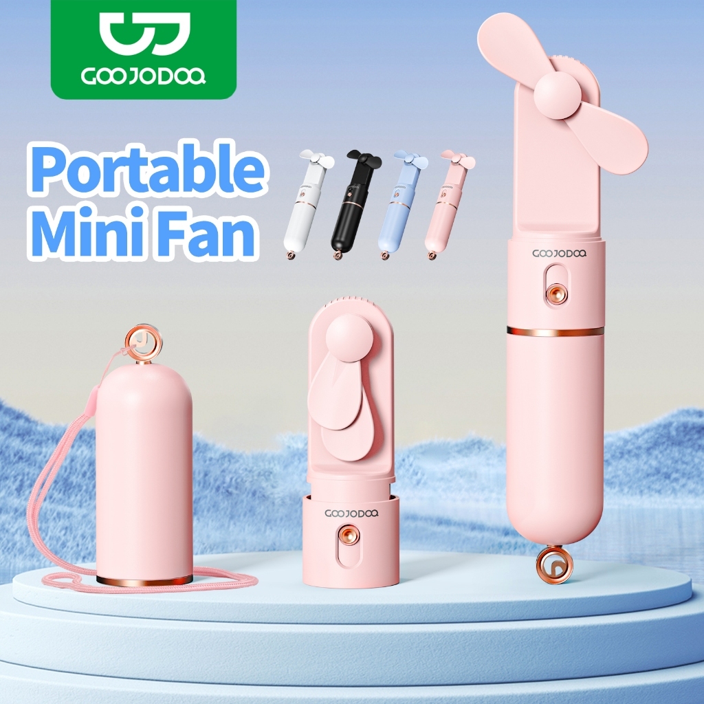 Quạt mini cầm tay GOOJODOQ, 3 tốc độ, cánh quạt bền bỉ sạc Type-c | BigBuy360 - bigbuy360.vn