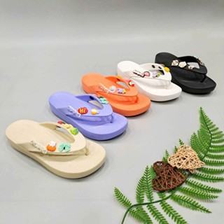 Dép kẹp baya platform flip nữ cao 3 phân tặng kèm full 10 jibbitz 3D, dép xỏ ngón cross baya platform high 3cm