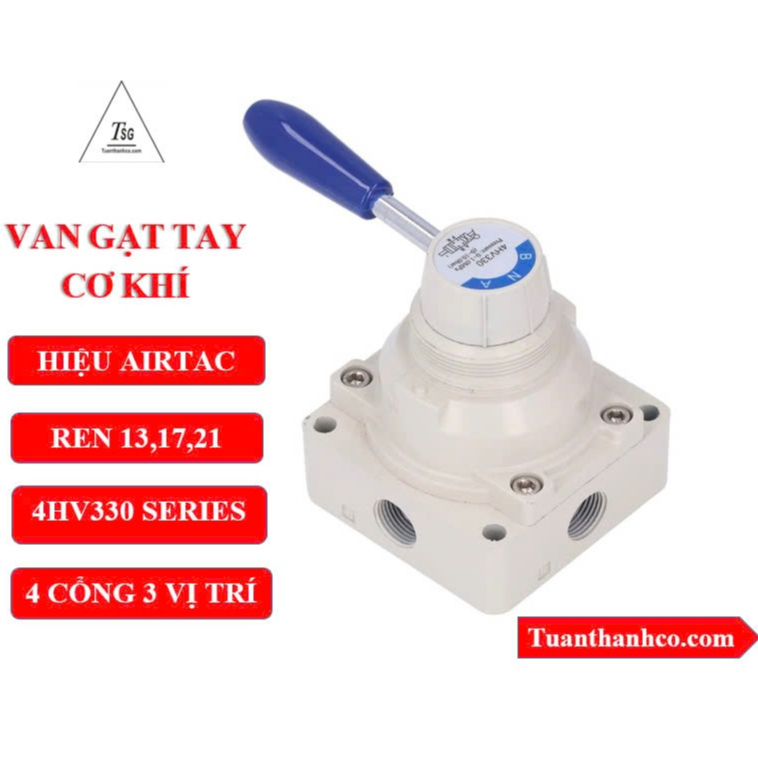 [LOẠI TỐT] Van Cơ Khí Gạt Tay Ren 13 4HV330-08 AIRTAC