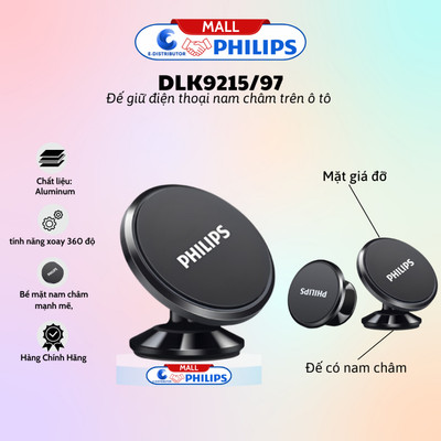 [HỎA TỐC] Đế giữ điện thoại nam châm trên ô tô Philips DLK9215/97 - 100% Chính Hãng