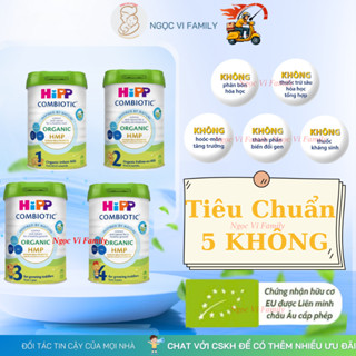 Sữa HiPP Organic HMP Mẫu Mới Số 1/2/3/4 Lon 800G [Date 2026] - 1 Đổi 1 Nếu Lỗi NSX