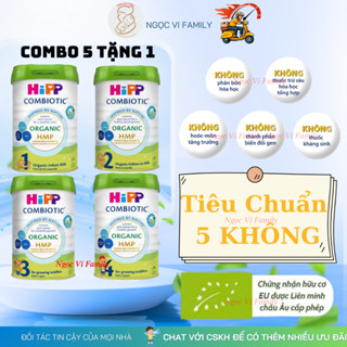 [Mua 5 tặng 1] Sữa HiPP Organic HMP Mẫu Mới Số 1/2/3/4 Lon 800G [Date 2026] - 1 Đổi 1 Nếu Lỗi NSX