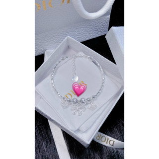 Lắc tay bạc nữ charm xinh thiết kế bạc không han gỉ Fullbox -Tặng kèm nước rửa sáng bạc tại nhà