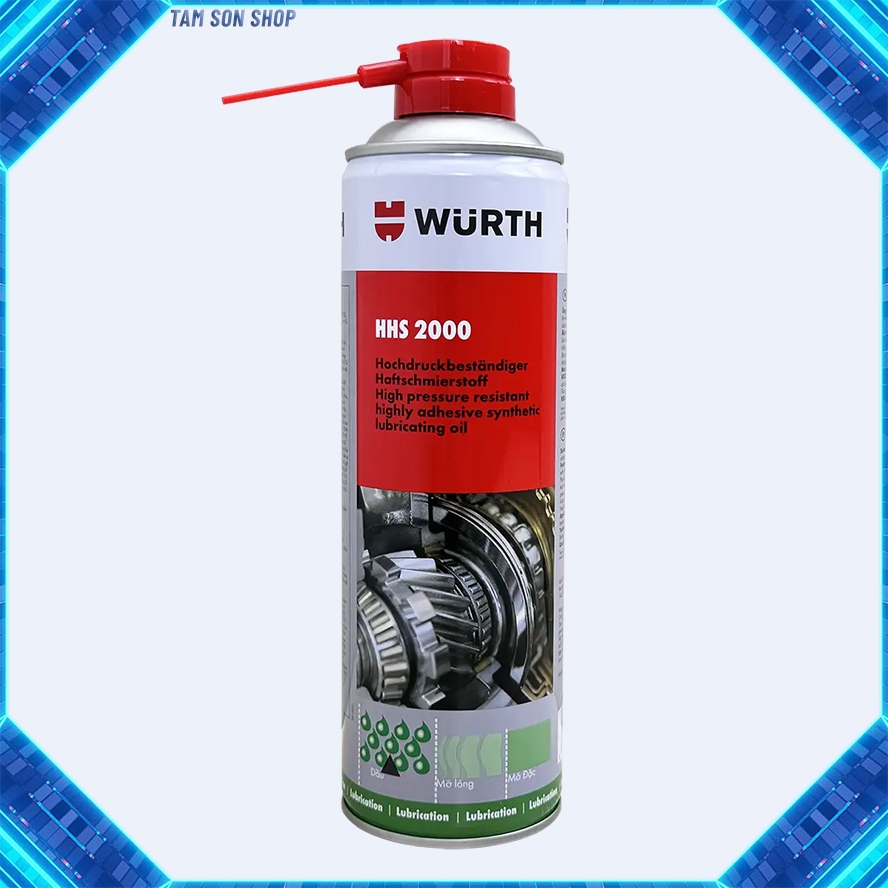 Mỡ Bò Nước Wurth HHS 2000 Adhesive Lubricant 500ml