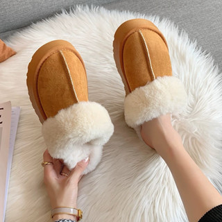 [HÀNG CÓ SẴN] Size 40-42 Giày sục lông mềm gót 4cm BIGSIZE
