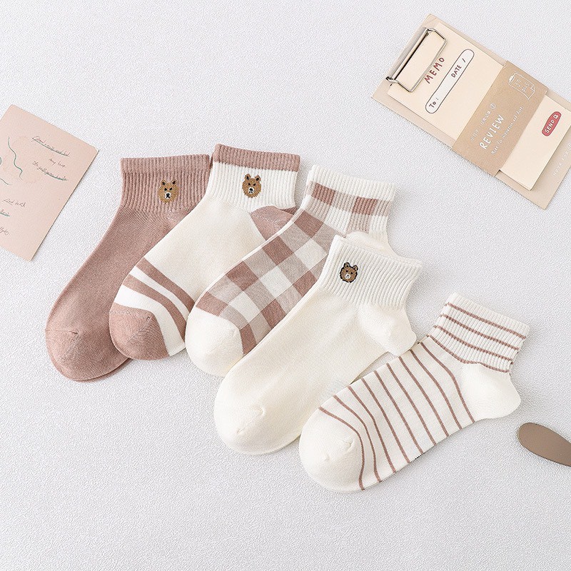 vớ nữ dễ thương cổ ngắn dễ học sinh Thời Trang Phong Cách Hàn Quốc HANOCO