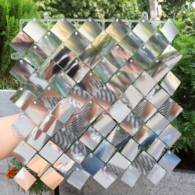 Thùng 88 Tấm Sequin Gió Hình Thoi Bạc, Sequin Trang Trí Backdrop Sinh Nhật, Sự Kiện