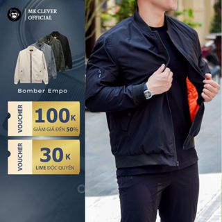 Áo Khoác Nam Bomber MK CLEVER Empo Chất liệu vải Gió trần bông dày dặn, cản gió tốt, trẻ trung