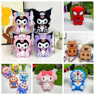 Túi đeo chéo trẻ em silicon Kuromi Labubu Người Nhện Doremon Capybara dễ thương nhiều màu cho bé