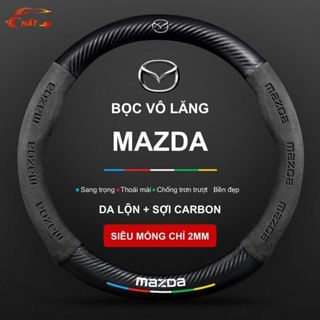 Bọc Vô Lăng Ô Tô Mazda 2 Mazda 3 Mazda 6 Alexa CX30 CX3 CX8 CX5 BT50 ... Da Lộn Cao Cấp + Sợi Carbon