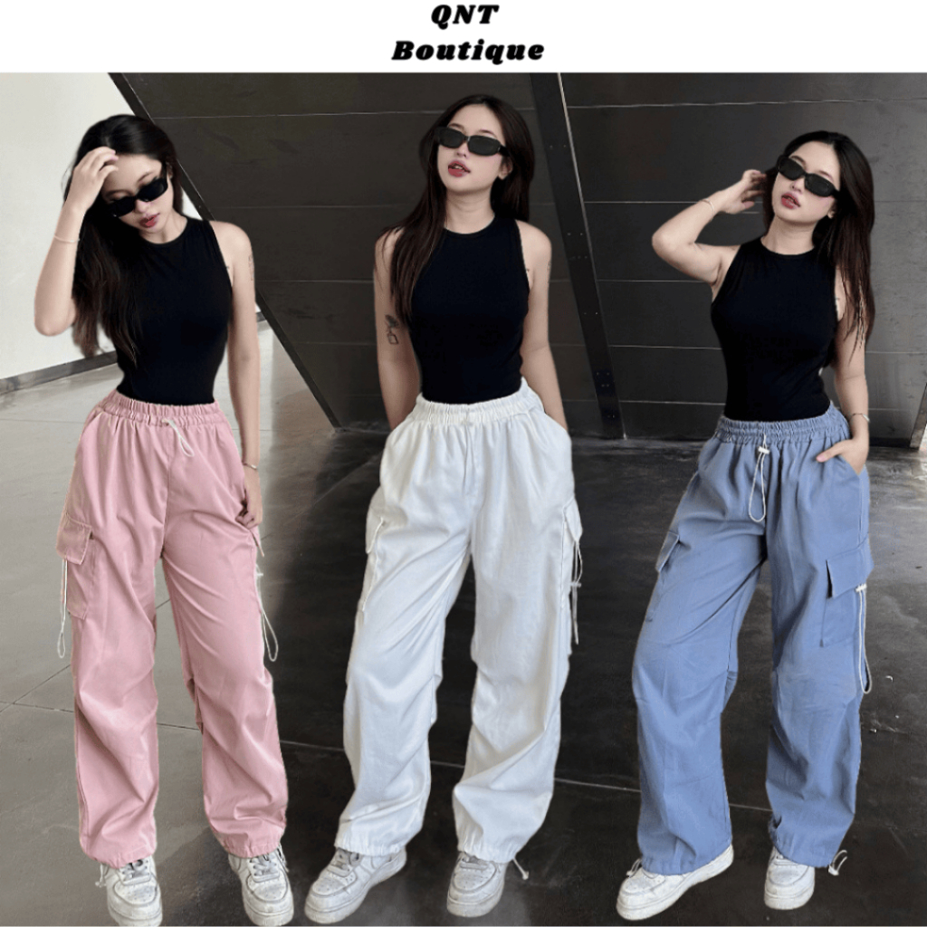 Quần Kaki Ống Rộng Túi Hộp Siêu Cá Tính, Quần Jogger Dày Dặn Bo Gấu