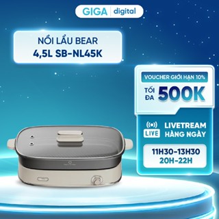 Nồi lẩu Bear 4,5L SB-NL45K - 2 lòng nồi nấu - Điều khiển núm vặn dễ dàng
