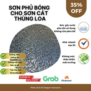 Sơn phủ bóng dành cho sơn cát thùng loa, màu đen bóng, hệ nước, không mùi, bảo vệ thùng loa, chống trầy xước, chống nước