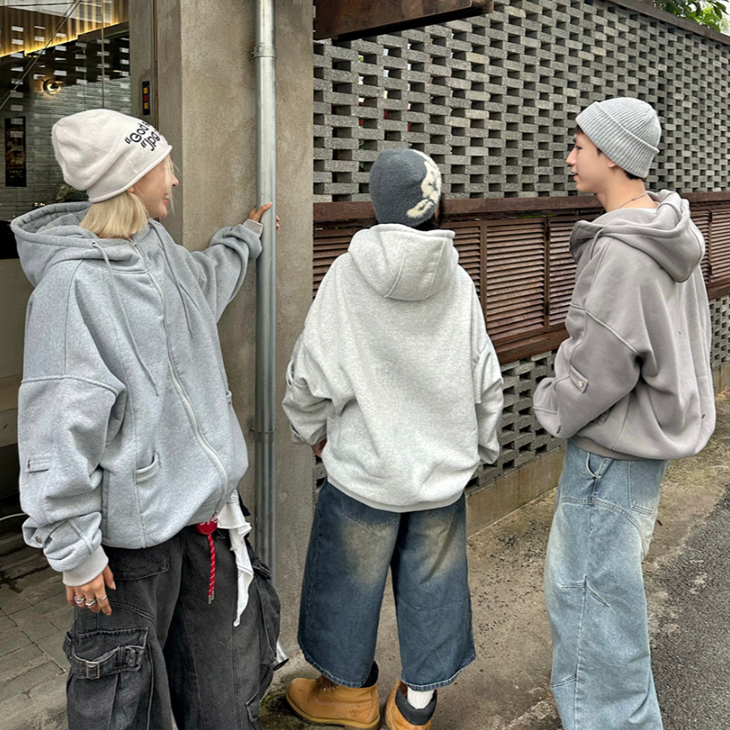 HOODIE ZIP CỔ CAO NỈ BÔNG FORM BOXY khoá kéo 2 chiều unisex nam nữ Amadus -  HDZCC | BigBuy360 - bigbuy360.vn