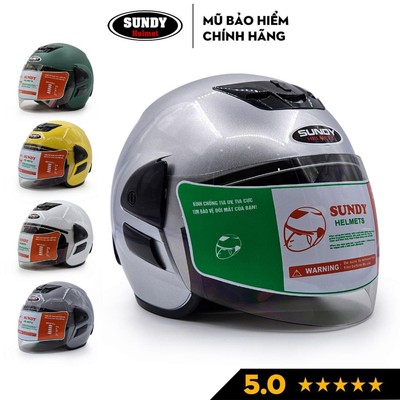 Mũ bảo hiểm 3/4 có kính chụp tai SUNDY Helmets HP03K an toàn, thời trang cho nam và nữ, size 56-59cm