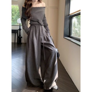  Quần dạ len ống rộng suông dài cạp cao Look by Trang 