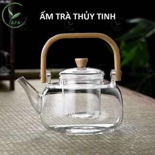 Hộp quà Ấm Trà Bình Pha Trà Thủy Tinh Chịu Nhiệt 900ML Có Thể Được Làm Nóng Có bình lọc trà