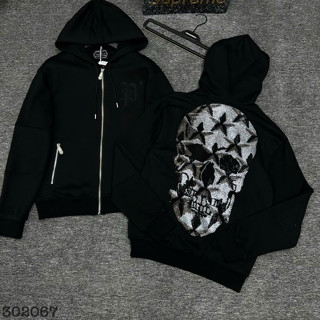 Áo nỉ Hoodie PHILIPP Plein in kim tuyến lấp lánh form rộng vải cực dày dặn unisex trẻ trung, năng động