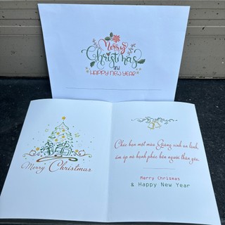 Thiệp chúc mừng giáng sinh có sẵn lời chúc, Thiệp chúc mừng Merry Chrismas có lời chúc 13x18