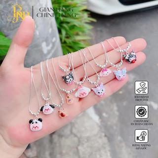  Dây chuyền liền mặt nhan vật hoạt hình cho bé Koromi  Capybara ,Loopy.chất liệu bạc BNP 