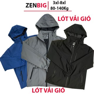 Áo khoác gió nam chống nước big size nhà ZENBIG, áo khoác 2 lớp chống nước, gió size lớn từ 70-140kg