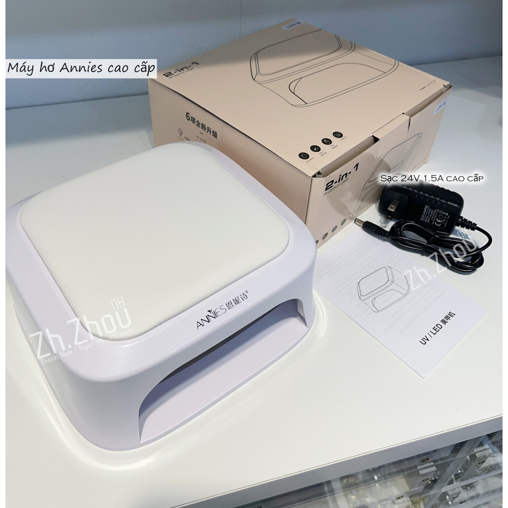 Máy hơ gel annies, máy hơ T9 cao cấp 48w , Máy sấy gel annies cao cấp,có đệm kê tay êm ái phụ kiện n