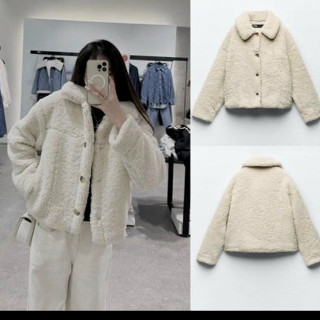 áo khoác lông cừu,áo khoác mùa đông nữ dáng croptop AB3