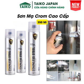Sơn Bạc Mạ Crom Sơn Xịt Mạ TAIKO Sáng Bóng 350ml Chai Sơn Mạ Siêu Bóng Làm Mới Ô tô Xe Máy, Vật Dụng Trang Trí