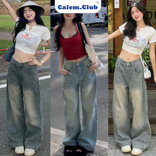 Quần jeans ống rộng Calem Club Cạp Cao Tôn Dáng Nam Nữ Unisex, Quần bò Ống suông Rộng Nam Nữ WASH 3 Màu Hàng Cao Cấp