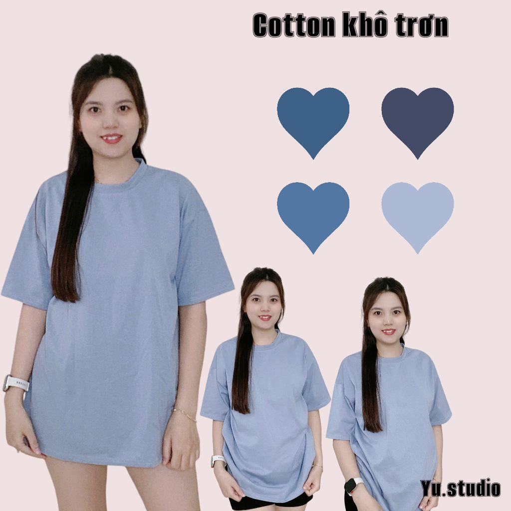 Áo thun trơn YUSTUDIO, áo 3158 cotton khô, áo thun nữ form rộng nam nữ tay lỡ mẫu trơn unisex | BigBuy360 - bigbuy360.vn
