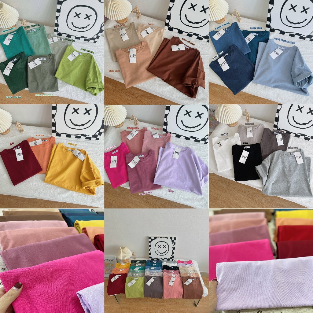 Áo thun trơn YUSTUDIO, áo 3158 cotton khô, áo thun nữ form rộng nam nữ tay lỡ mẫu trơn unisex | BigBuy360 - bigbuy360.vn