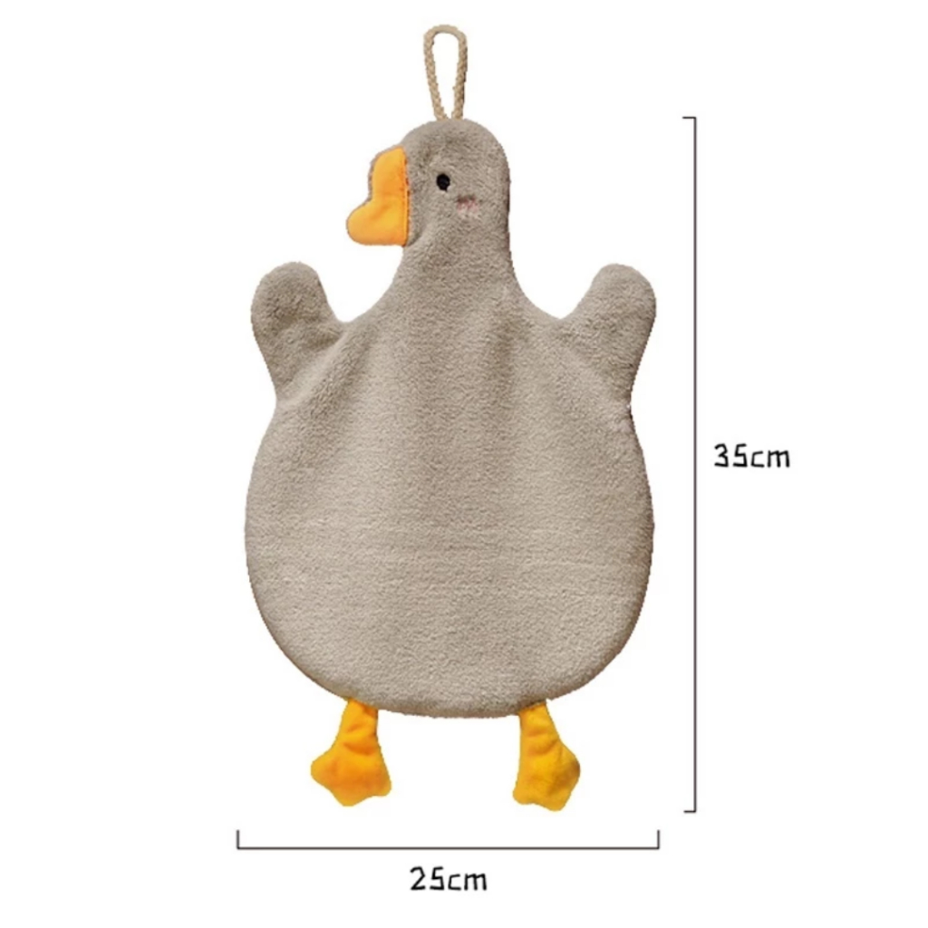 Khăn Lau Tay Treo Nhà Bếp, Nhà Tắm 2 Lớp Hình Con Vịt Siêu Thấm Hút