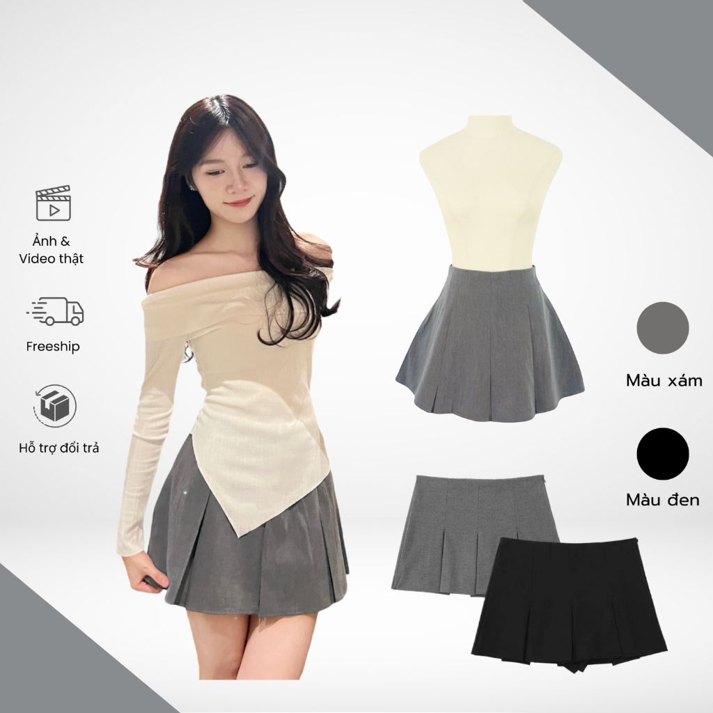 Chân váy xếp ly Jima Fashion Tennis bản to ruby cao cấp lên dáng siêu xinh váy thể thao mặc nhà/đi c