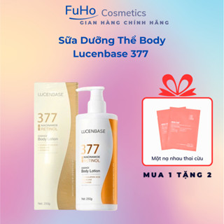 Sữa Dưỡng Thể 377 Niacinamide Retinol Lucenbase, Giúp sáng da, hỗ trợ khóa ẩm Fuhocosmetic 250gr