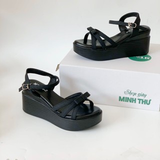   Shop giay minh thu  Giày sandal nữ quai phối nơ xinh 8cm MT140 