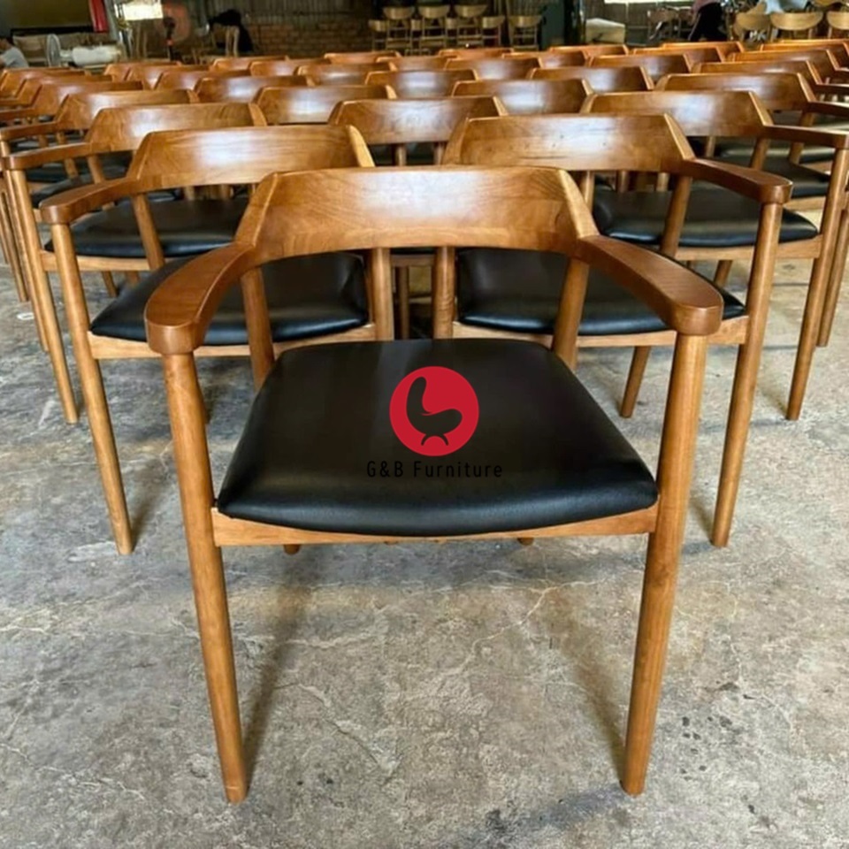 Ghế gỗ cafe Hiroshima lưng thấp
