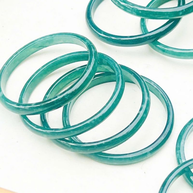 Vòng tay bản liền lam ngọc hoa bay type A ni nhỏ 48, 49, 50