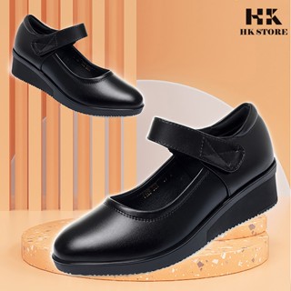 Giày xuồng nữ 3p da bò cao cấp êm chân da mềm quai ngang siêu chắc chân đi lại rất thoải mái (nu03)