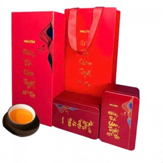  Hồng Trà Shan Tuyết Cổ Thụ HALITEA Hộp Thiếc Đỏ Cao Cấp 200gr - Set Quà Tặng Lễ Tết 